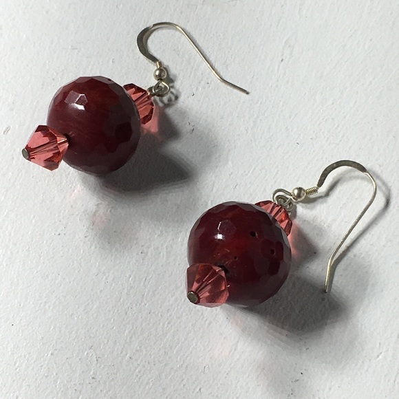 Vintage Glass Beaded Pierced Earrings - Picture 4 of 8